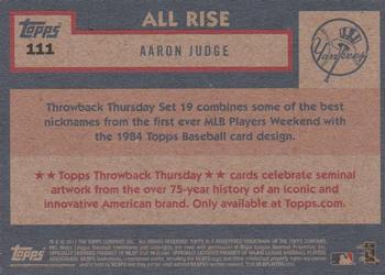 2017 Topps Throwback Thursday #111 Aaron Judge Back