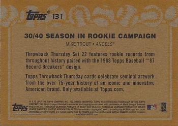 2017 Topps Throwback Thursday #131 Mike Trout Back