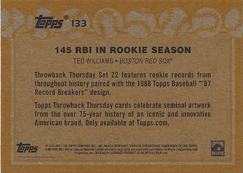 2017 Topps Throwback Thursday #133 Ted Williams Back