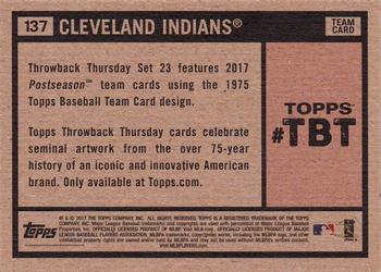 2017 Topps Throwback Thursday #137 Cleveland Indians Back