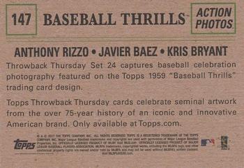 2017 Topps Throwback Thursday #147 Javier Baez / Anthony Rizzo / Kris Bryant Back
