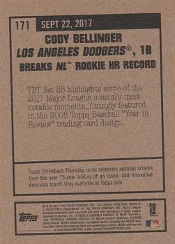 2017 Topps Throwback Thursday #171 Cody Bellinger Back