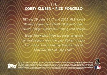 2017 Topps Throwback Thursday #176 Corey Kluber / Rick Porcello Back