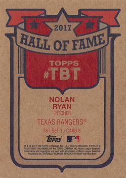 2017 Topps Throwback Thursday #6 Nolan Ryan Back