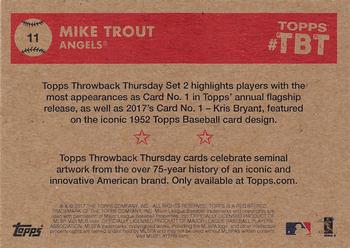 2017 Topps Throwback Thursday #11 Mike Trout Back
