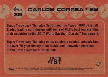 2017 Topps Throwback Thursday #35 Carlos Correa Back