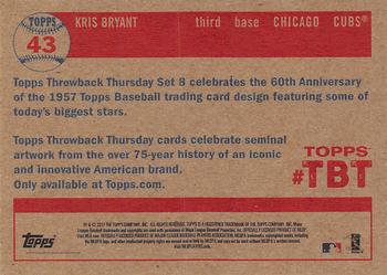 2017 Topps Throwback Thursday #43 Kris Bryant Back