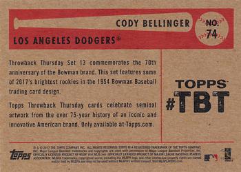 2017 Topps Throwback Thursday #74 Cody Bellinger Back