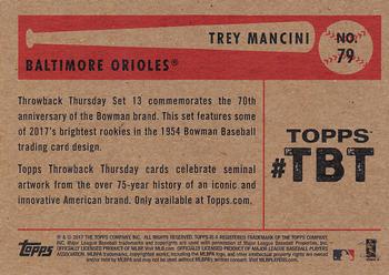 2017 Topps Throwback Thursday #79 Trey Mancini Back