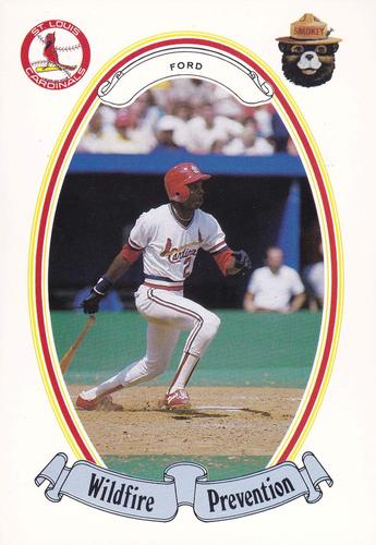 1987 St. Louis Cardinals Smokey #21 Curt Ford Front