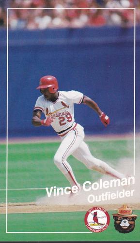 1988 St. Louis Cardinals Smokey #19 Vince Coleman Front