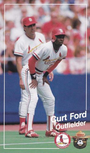 1988 St. Louis Cardinals Smokey #20 Curt Ford Front