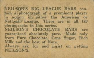 1922 Neilson's Chocolate V61 Type 2 #NNO Grover Cleveland Alexander Back