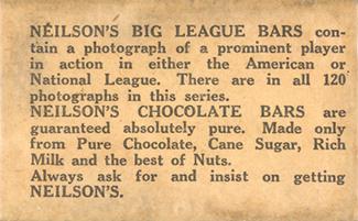 1922 Neilson's Chocolate V61 Type 2 #NNO George J. Burns Back
