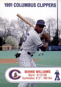 1991 Cracker Jack Columbus Clippers Police #NNO Bernie Williams Front