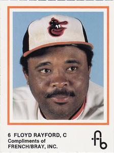 1987 French/Bray Baltimore Orioles #NNO Floyd Rayford Front