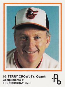 1987 French/Bray Baltimore Orioles #NNO Terry Crowley Front
