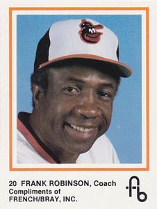 1987 French/Bray Baltimore Orioles #NNO Frank Robinson Front