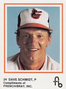 1987 French/Bray Baltimore Orioles #NNO Dave Schmidt Front