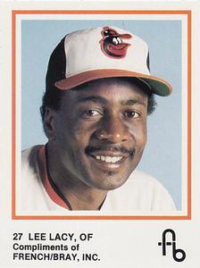 1987 French/Bray Baltimore Orioles #NNO Lee Lacy Front