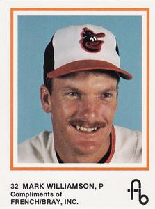 1987 French/Bray Baltimore Orioles #NNO Mark Williamson Front