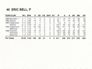 1987 French/Bray Baltimore Orioles #NNO Eric Bell Back