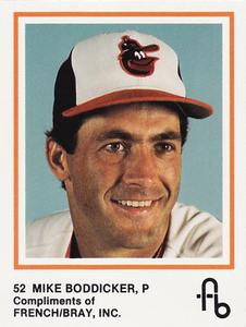 1987 French/Bray Baltimore Orioles #NNO Mike Boddicker Front