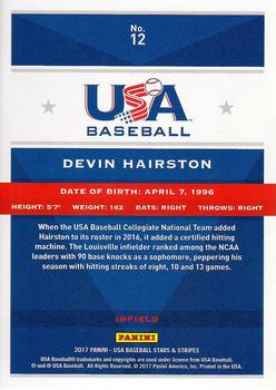 2017 Panini USA Baseball Stars & Stripes #12 Devin Hairston Back
