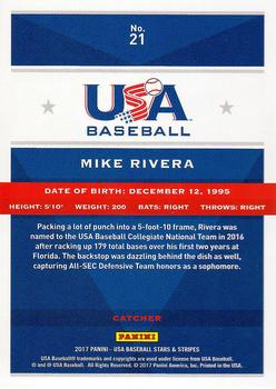 2017 Panini USA Baseball Stars & Stripes #21 Mike Rivera Back