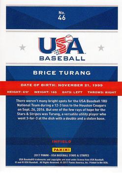 2017 Panini USA Baseball Stars & Stripes #46 Brice Turang Back