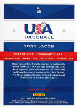 2017 Panini USA Baseball Stars & Stripes #58 Tony Jacob Back