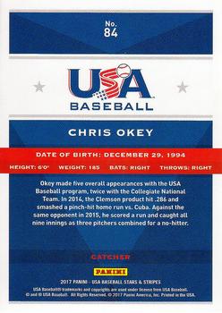 2017 Panini USA Baseball Stars & Stripes #84 Chris Okey Back