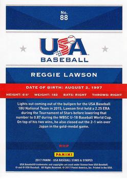 2017 Panini USA Baseball Stars & Stripes #88 Reggie Lawson Back