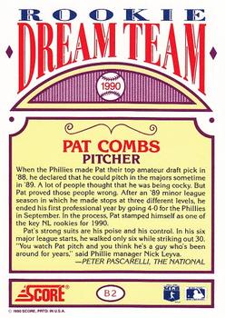 1990 Score - Rookie Dream Team #B2 Pat Combs Back