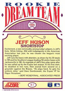 1990 Score - Rookie Dream Team #B7 Jeff Huson Back