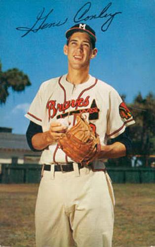 1955-60 Bill and Bob Milwaukee Braves Postcards #NNO Gene Conley Front
