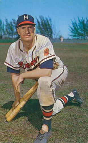 1955-60 Bill and Bob Milwaukee Braves Postcards #NNO Del Crandall Front