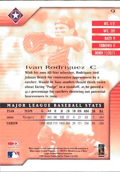 2001 Donruss Signature #9 Ivan Rodriguez Back
