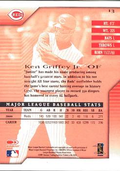 2001 Donruss Signature #13 Ken Griffey Jr. Back