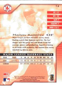 2001 Donruss Signature #14 Manny Ramirez Back