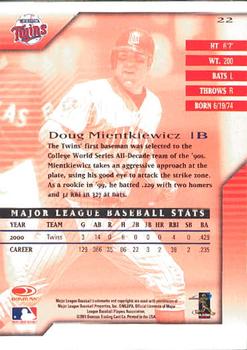 2001 Donruss Signature #22 Doug Mientkiewicz Back