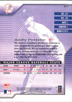 2001 Donruss Signature #32 Andy Pettitte Back