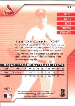 2001 Donruss Signature #33 Jim Edmonds Back