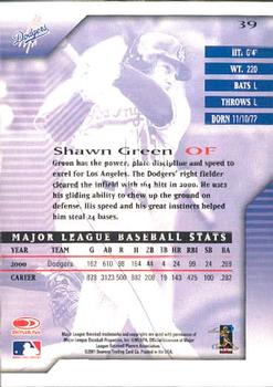2001 Donruss Signature #39 Shawn Green Back