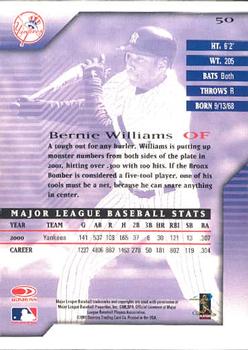 2001 Donruss Signature #50 Bernie Williams Back