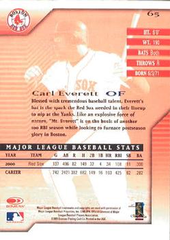 2001 Donruss Signature #65 Carl Everett Back