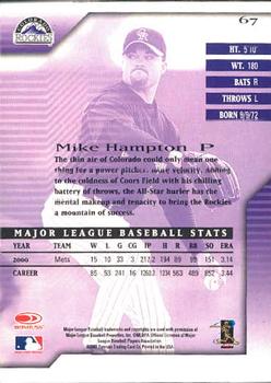 2001 Donruss Signature #67 Mike Hampton Back