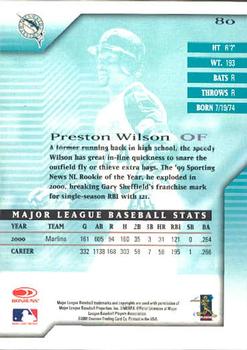 2001 Donruss Signature #80 Preston Wilson Back