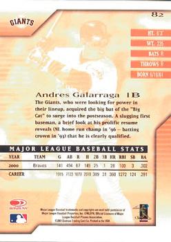 2001 Donruss Signature #82 Andres Galarraga Back