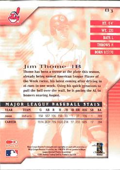 2001 Donruss Signature #83 Jim Thome Back